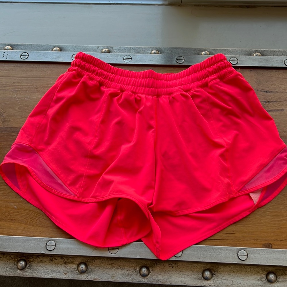 Bright pink lululemon shorts